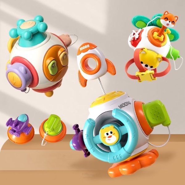 Baby Hand Grip Ball Early Learning Busy Ball Puzzle Sensory Spinning Toys, Style: Rocket - Image 2