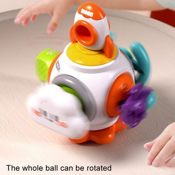 Baby Hand Grip Ball Early Learning Busy Ball Puzzle Sensory Spinning Toys, Style: Rocket - Image 3