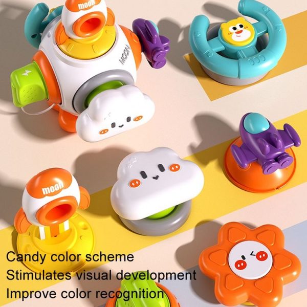 Baby Hand Grip Ball Early Learning Busy Ball Puzzle Sensory Spinning Toys, Style: Rocket - Image 4