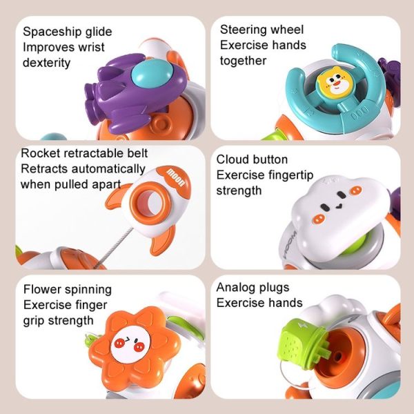 Baby Hand Grip Ball Early Learning Busy Ball Puzzle Sensory Spinning Toys, Style: Rocket - Image 7