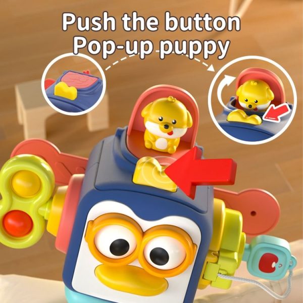 Infant Busy Ball Baby Hand Grip Ball Puzzle Sensory Hexahedron Toys (Penguin) - Image 6