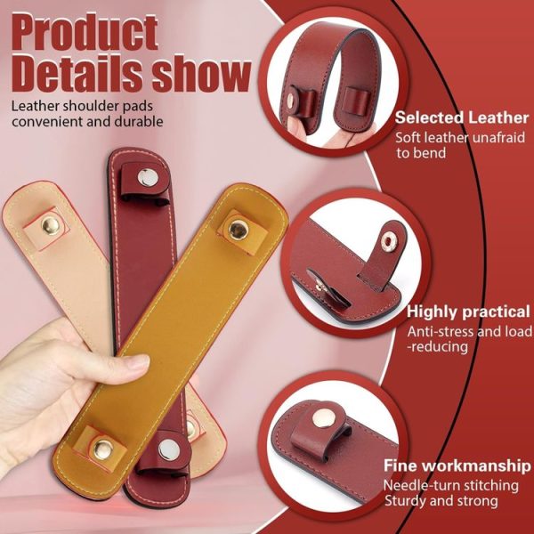 Simple Detachable Bag Anti Strangulation Leather Handle Accessory (Red) - Image 2