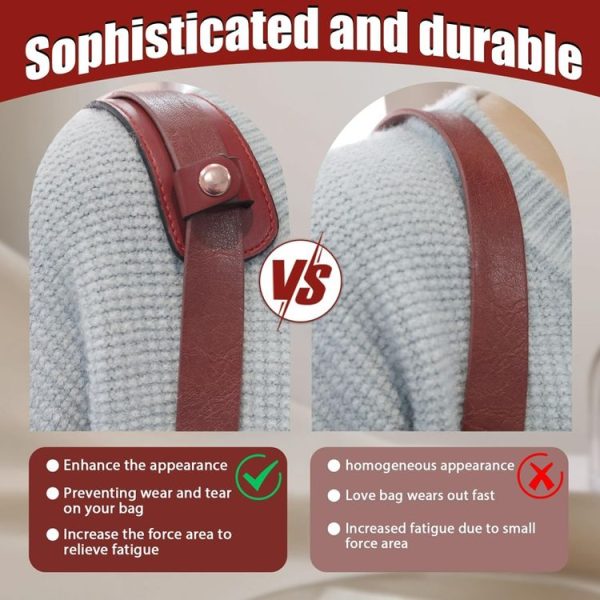 Simple Detachable Bag Anti Strangulation Leather Handle Accessory (Red) - Image 5