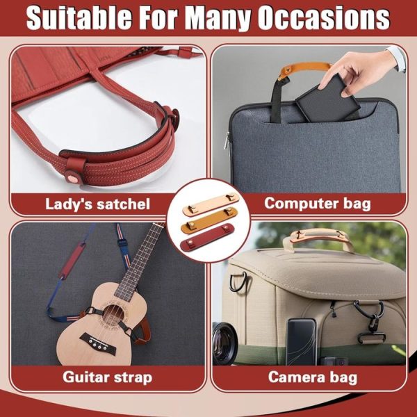 Simple Detachable Bag Anti Strangulation Leather Handle Accessory (Red) - Image 6