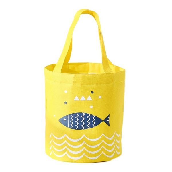 Handheld Drawstring Bento Bag Large Capacity Fresh Insulated Lunch Box Thermal Bag (Yellow)