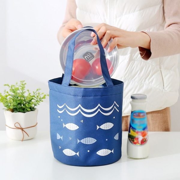 Handheld Drawstring Bento Bag Large Capacity Fresh Insulated Lunch Box Thermal Bag (Yellow) - Image 2