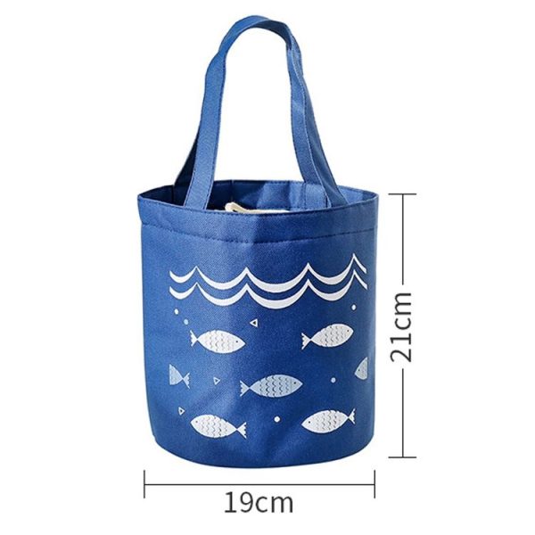 Handheld Drawstring Bento Bag Large Capacity Fresh Insulated Lunch Box Thermal Bag (Yellow) - Image 4