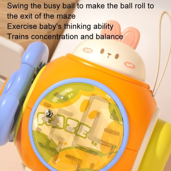 Infant Puzzle Busy Hand Grasping Ball Baby Grasping Sensory Training Early Learning Toys (Rabbit) - Image 7