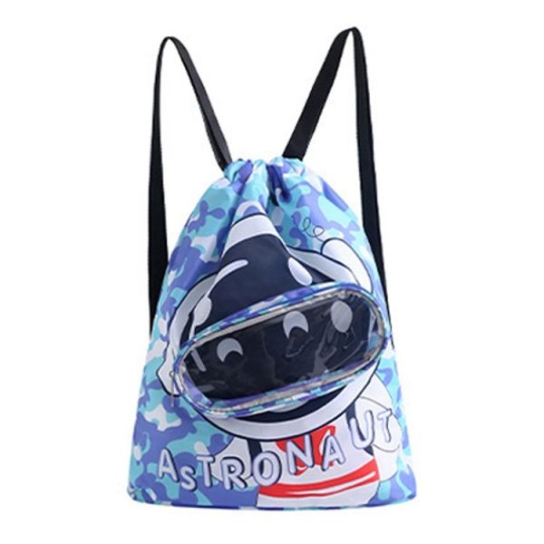 Children Swimming Bag Cute Cartoon Beach Backpack Dry Wet Separation Waterproof Storage Bag, Size: Small 1 Layer (Blue)
