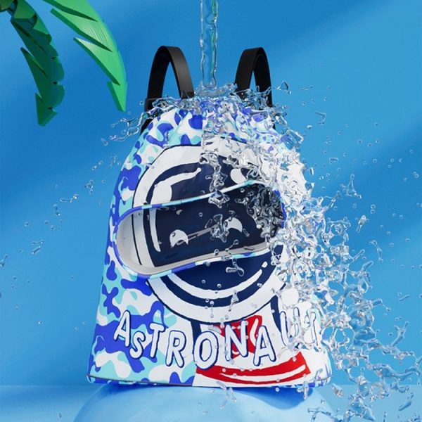 Children Swimming Bag Cute Cartoon Beach Backpack Dry Wet Separation Waterproof Storage Bag, Size: Small 1 Layer (Blue) - Image 5