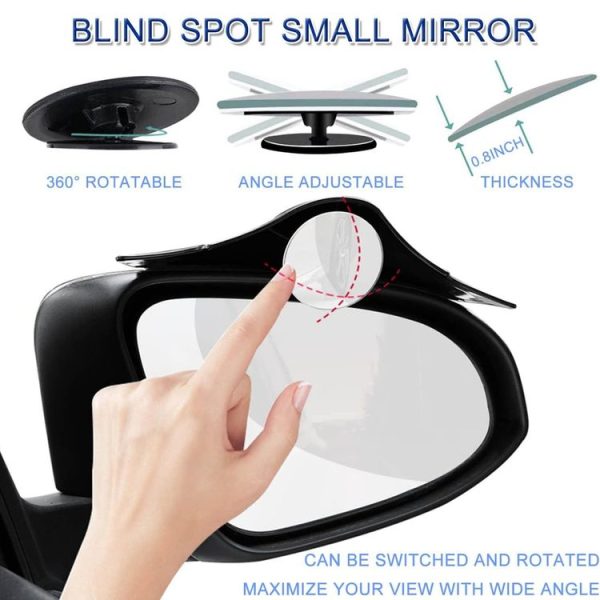1pair Car Rearview Mirror Rain Eyebrow Blind Spot Reversing Round Mirror (White) - Image 4
