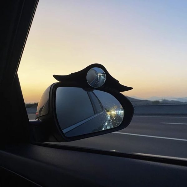 1pair Car Rearview Mirror Rain Eyebrow Blind Spot Reversing Round Mirror (White) - Image 8