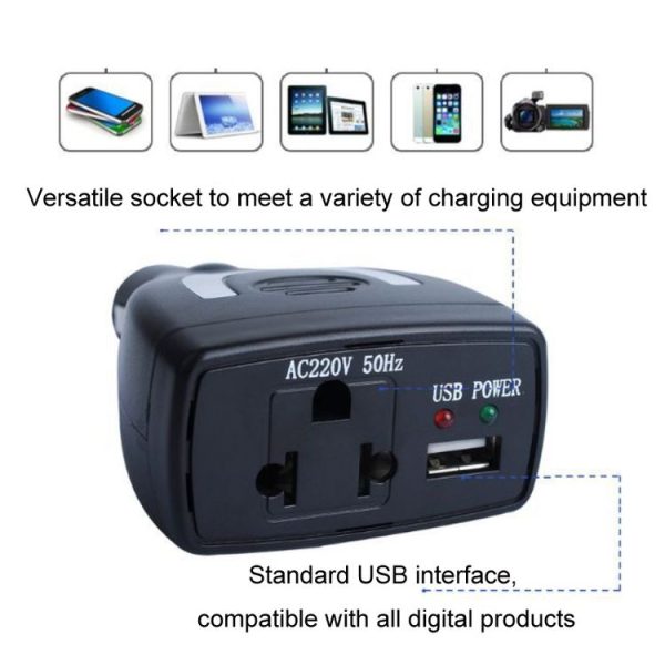 Meind 75W Mini Car Inverter Charger (12V To 110V) - Image 5