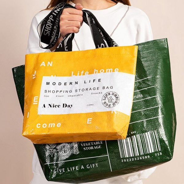 Eco-friendly Portable Large Capacity Shopping Bag Waterproof Folding Travel Bag, Color: Large Green - Image 11