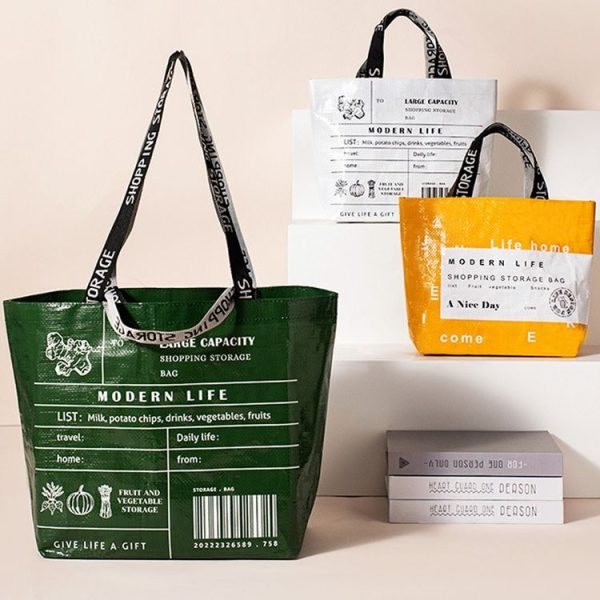 Eco-friendly Portable Large Capacity Shopping Bag Waterproof Folding Travel Bag, Color: Large Green - Image 4