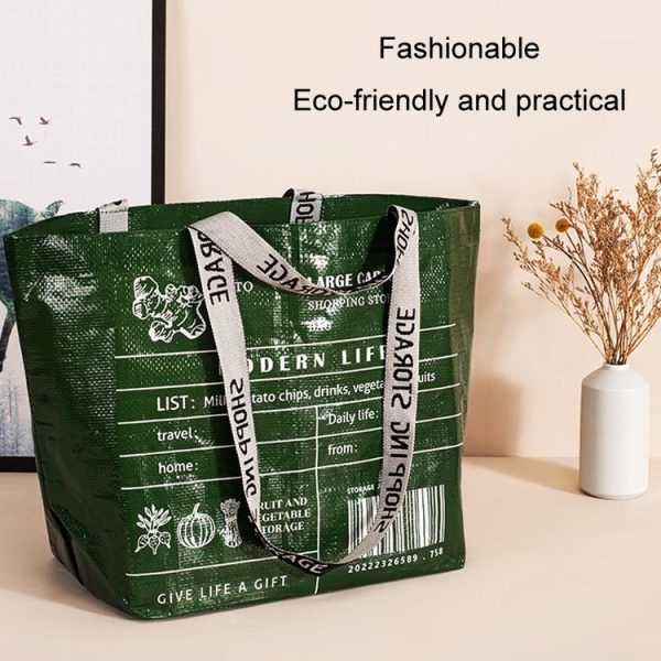 Eco-friendly Portable Large Capacity Shopping Bag Waterproof Folding Travel Bag, Color: Large Green - Image 5