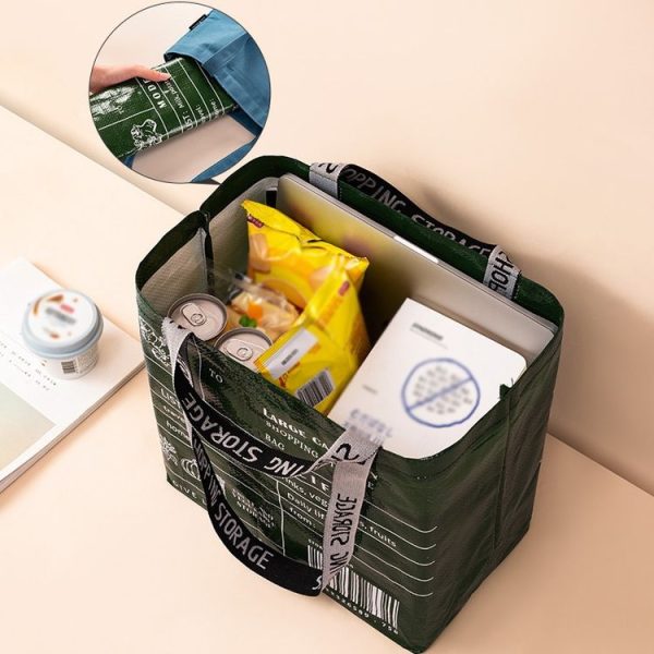Eco-friendly Portable Large Capacity Shopping Bag Waterproof Folding Travel Bag, Color: Large Green - Image 6