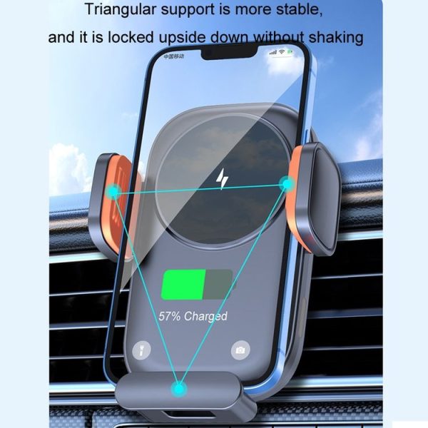 Car Wireless Charging Outlet Navigation Mobile Phone Holder (Single Hook Type) - Image 6