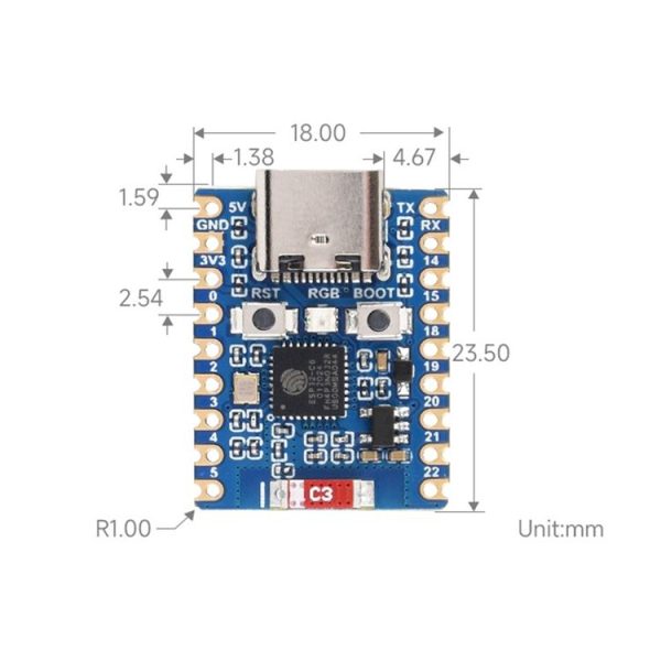 Waveshare ESP32-C6 Mini WiFi 6 & Bluetooth 5 Dual Processors Development Board, Spec: Zero - Image 4
