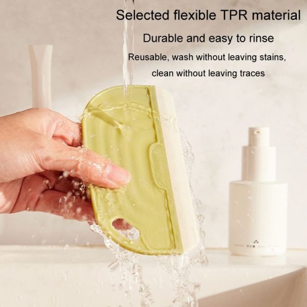 Mini Wiper Bathroom Mirror Glass Silicone Cleaning Tool Countertop Tile Scraper (Cream) - Image 6