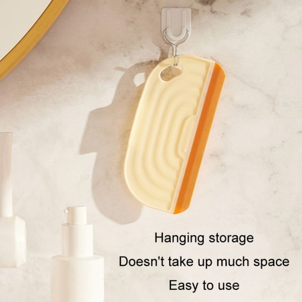Mini Wiper Bathroom Mirror Glass Silicone Cleaning Tool Countertop Tile Scraper (Cream) - Image 7