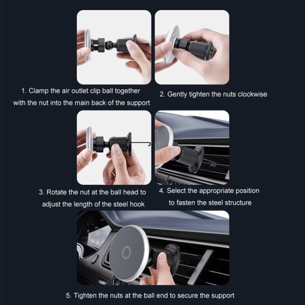 Car Wireless Magnetic Atmosphere Light Mobile Phone Holder (W17) - Image 11