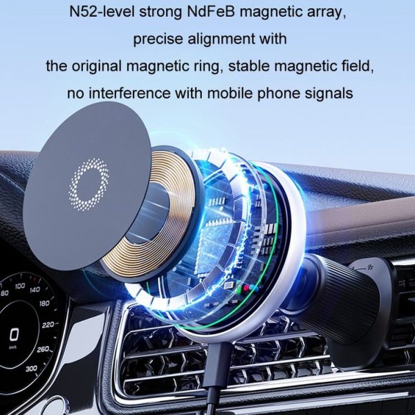 Car Wireless Magnetic Atmosphere Light Mobile Phone Holder (W17) - Image 3