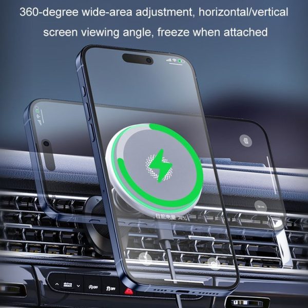 Car Wireless Magnetic Atmosphere Light Mobile Phone Holder (W17) - Image 6