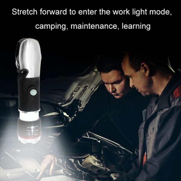 Outdoor Window Breaking Escape Safety Hammer Emergency Flashlight (Black White) - Image 6