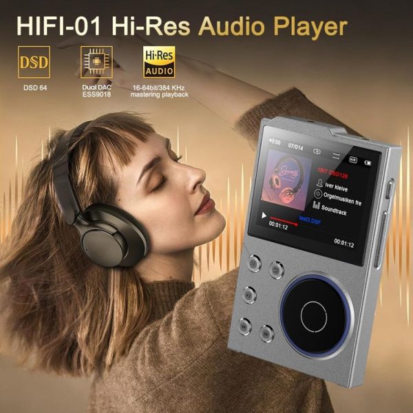 2.4 inch HIFI Bluetooth Music Player DSD256 Mastering Sound Quality Walkman, Memory: 16GB (Gray) - Image 2