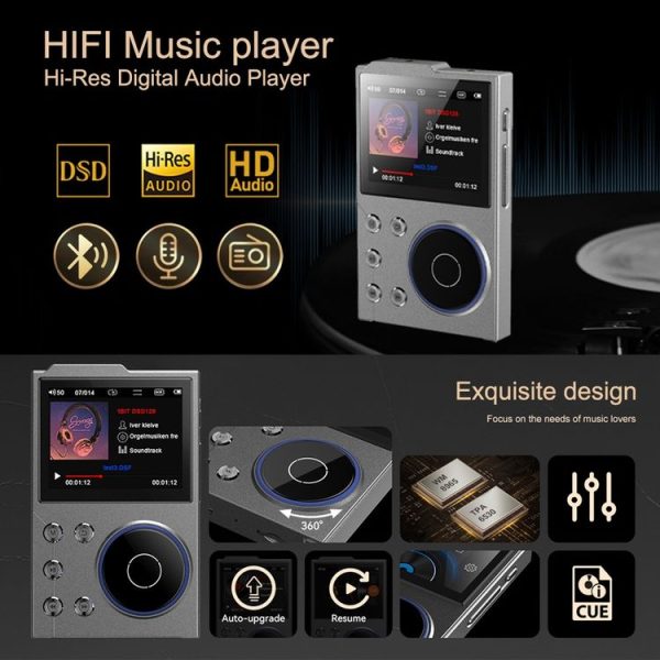 2.4 inch HIFI Bluetooth Music Player DSD256 Mastering Sound Quality Walkman, Memory: 16GB (Gray) - Image 6