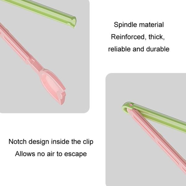 5pcs / Box Tulip Shaped Food Bag Sealing Clip Portable Snack Bread Sealing Clip With Magnetic Storage Box (Pink) - Image 8
