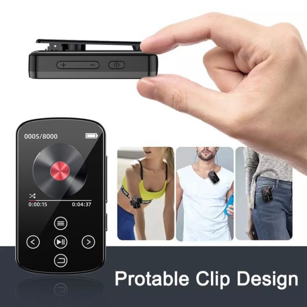 MP3 Bluetooth Music Player HIFI Sports Clip Touch Screen MP4, Memory: No TF Card (Black) - Image 10