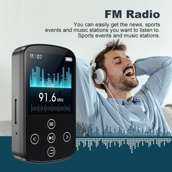 MP3 Bluetooth Music Player HIFI Sports Clip Touch Screen MP4, Memory: No TF Card (Black) - Image 11