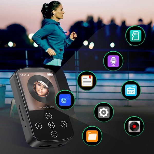 MP3 Bluetooth Music Player HIFI Sports Clip Touch Screen MP4, Memory: No TF Card (Black) - Image 2