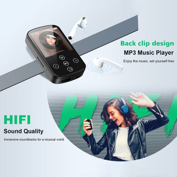MP3 Bluetooth Music Player HIFI Sports Clip Touch Screen MP4, Memory: No TF Card (Black) - Image 5