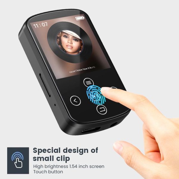 MP3 Bluetooth Music Player HIFI Sports Clip Touch Screen MP4, Memory: No TF Card (Black) - Image 6