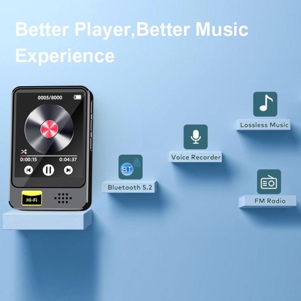 MP3 / MP4 Music Player Bluetooth Radio E-book Playback Walkman, Memory: No TF Card (Black) - Image 4