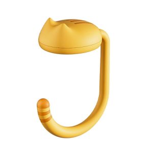 Removable Deskside Hanger Hook No-Punch Student Schoolbag Hook (Yellow)