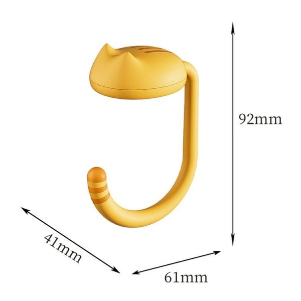Removable Deskside Hanger Hook No-Punch Student Schoolbag Hook (Yellow) - Image 3