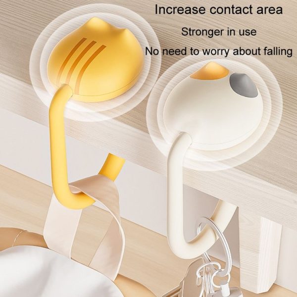 Removable Deskside Hanger Hook No-Punch Student Schoolbag Hook (Yellow) - Image 5