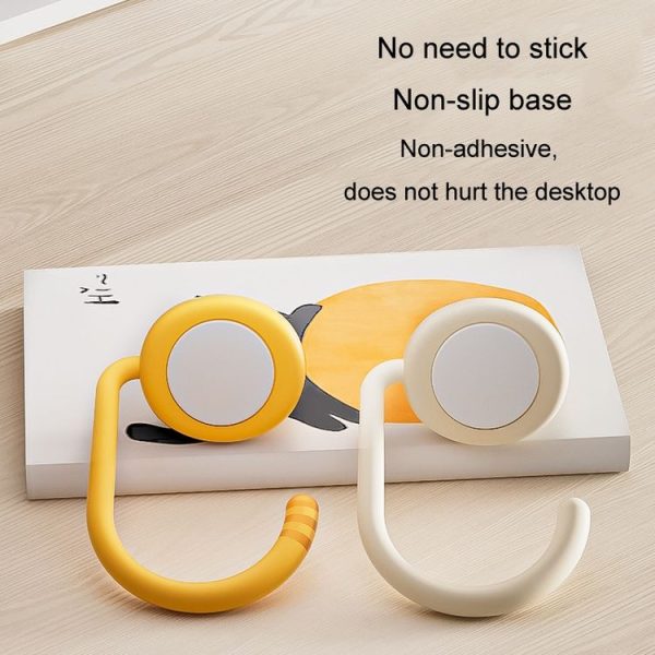 Removable Deskside Hanger Hook No-Punch Student Schoolbag Hook (Yellow) - Image 6