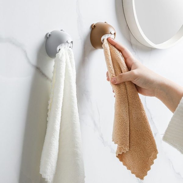 Bear Towel Holder Bathroom Towel Hooks Kitchen Rag Stopper Washcloth Dishcloth Storage (Coffee) - Image 2