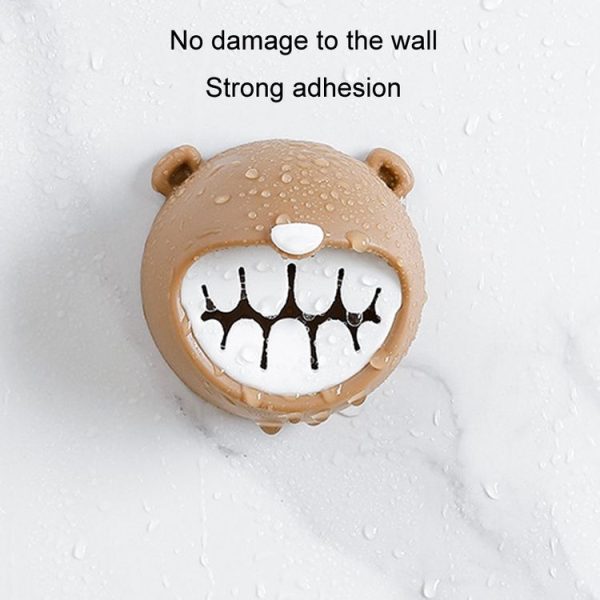 Bear Towel Holder Bathroom Towel Hooks Kitchen Rag Stopper Washcloth Dishcloth Storage (Coffee) - Image 5