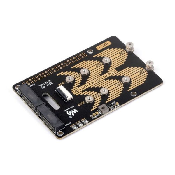 Waveshare For Raspberry Pi 5 PCIe To 2-Ch M.2 Adapter Type B NVMe Protocol (27710)