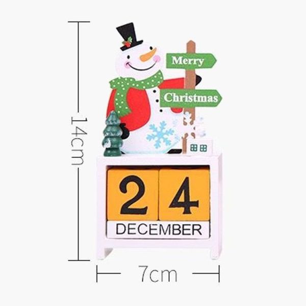 Children Toy Christmas Gift Wooden Calendar Christmas Eve Desktop Ornament, Style: Santa Claus - Image 3