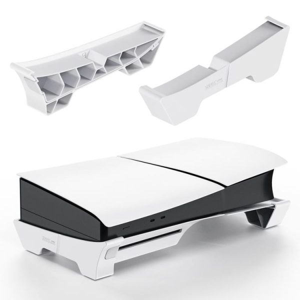 PS5 Slim STARTRC GAMES Base Horizontal Placement Bracket Game Console Horizontal Fixed Cooling Base (White Upgraded Digital / Disc Universal)