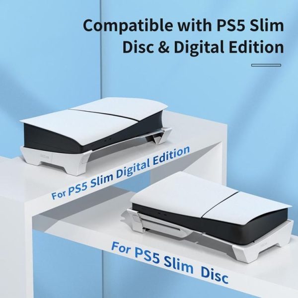 PS5 Slim STARTRC GAMES Base Horizontal Placement Bracket Game Console Horizontal Fixed Cooling Base (White Upgraded Digital / Disc Universal) - Image 3