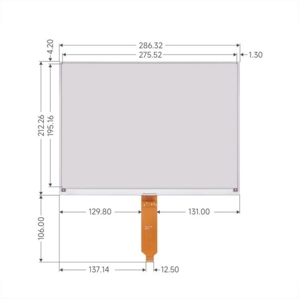 Waveshare 13.3inch 960x680 Pixels SPI Communication E-Ink Display, Spec: Nude Screen Version - Image 5