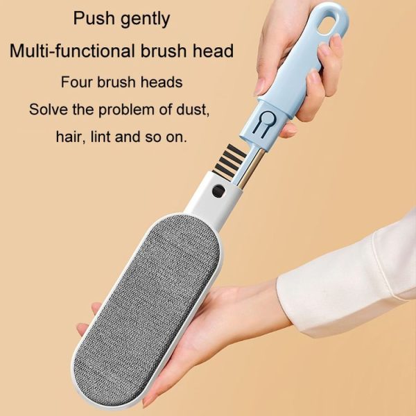 4 In 1 Static Hair Remover Brush Multi-functional Lint Clothes Hairball Remover Clean Pet Hair Tool (Blue) - Image 9
